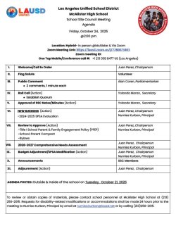 SSC Agenda