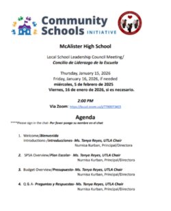 LSLC Agenda