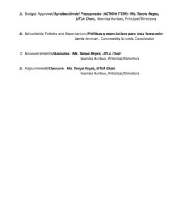 LSLC Agenda